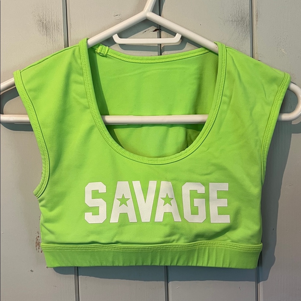 Savage barbell crop top sports bra Neon Green Women’s Size Medium